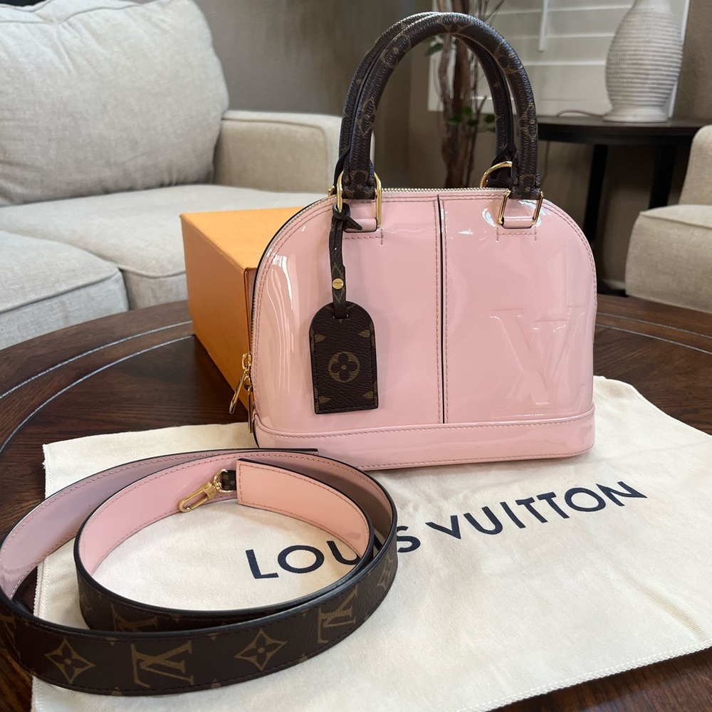Louis Vuitton Alma BB Patent Monogram Rose Ballerine